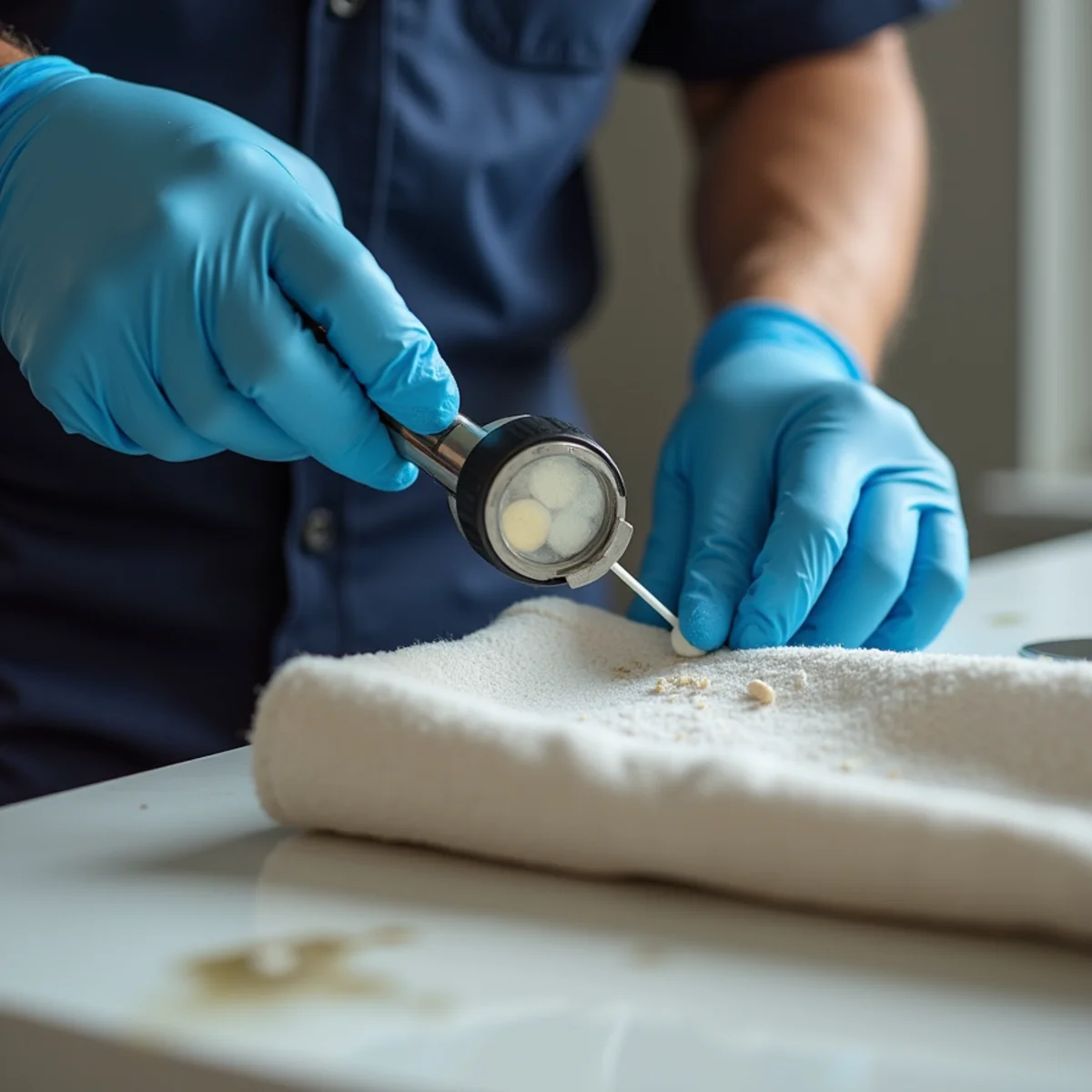 Mold Inspection & Testing in a Buena Park home — IICRC-certified technician at work