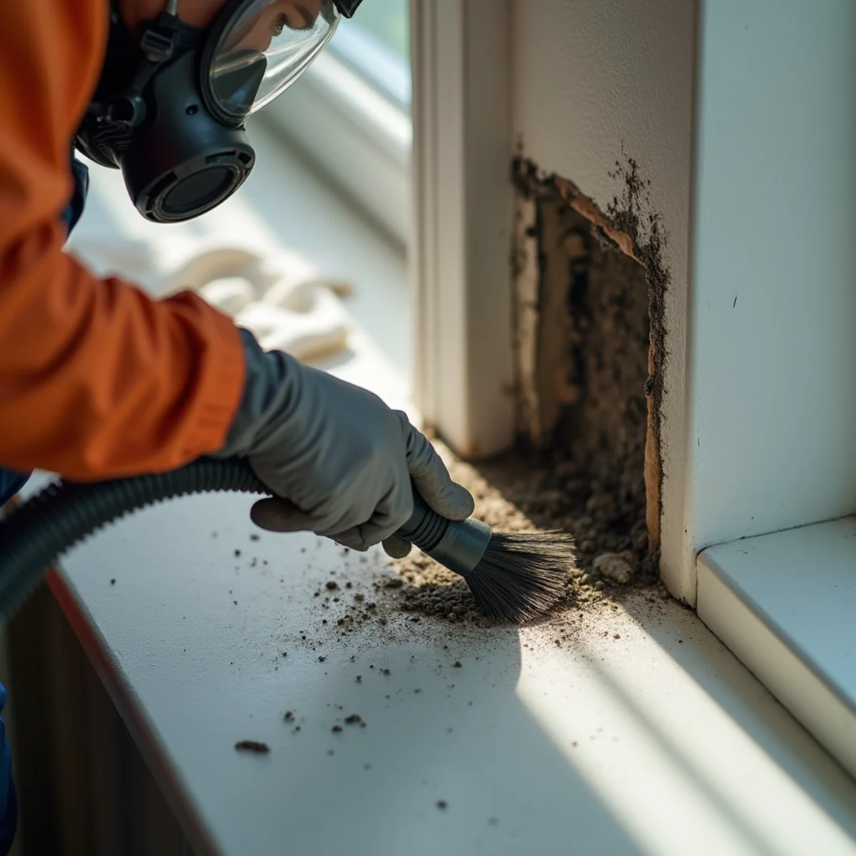 Mold Removal & Remediation in a Buena Park home — IICRC-certified technician at work