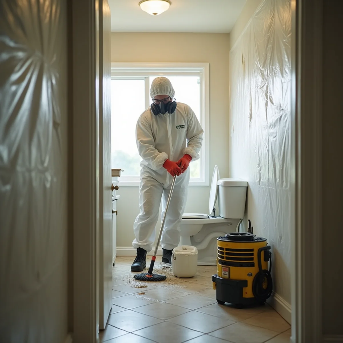 Water overflowing from a toilet onto the bathroom floor in a Buena Park home