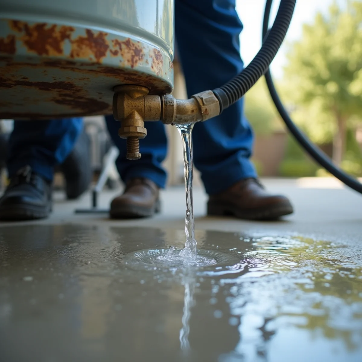 Water Heater Leak & Burst Cleanup in a Buena Park home — IICRC-certified technician at work